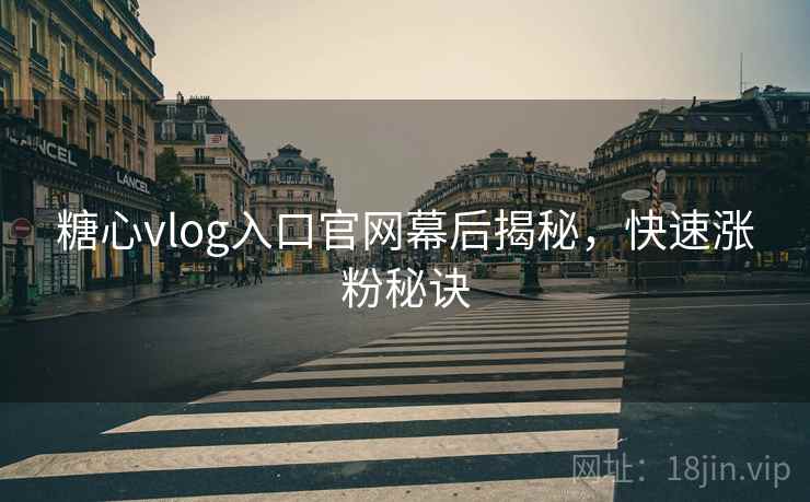糖心vlog入口官网幕后揭秘，快速涨粉秘诀