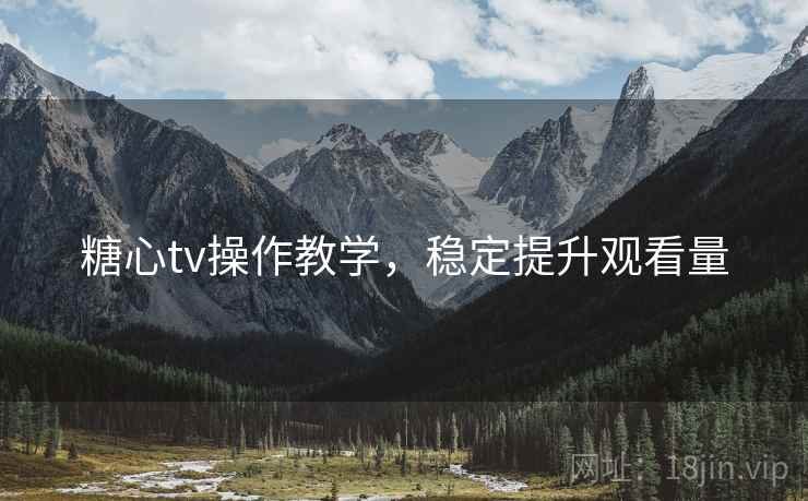 糖心tv操作教学,稳定提升观看量